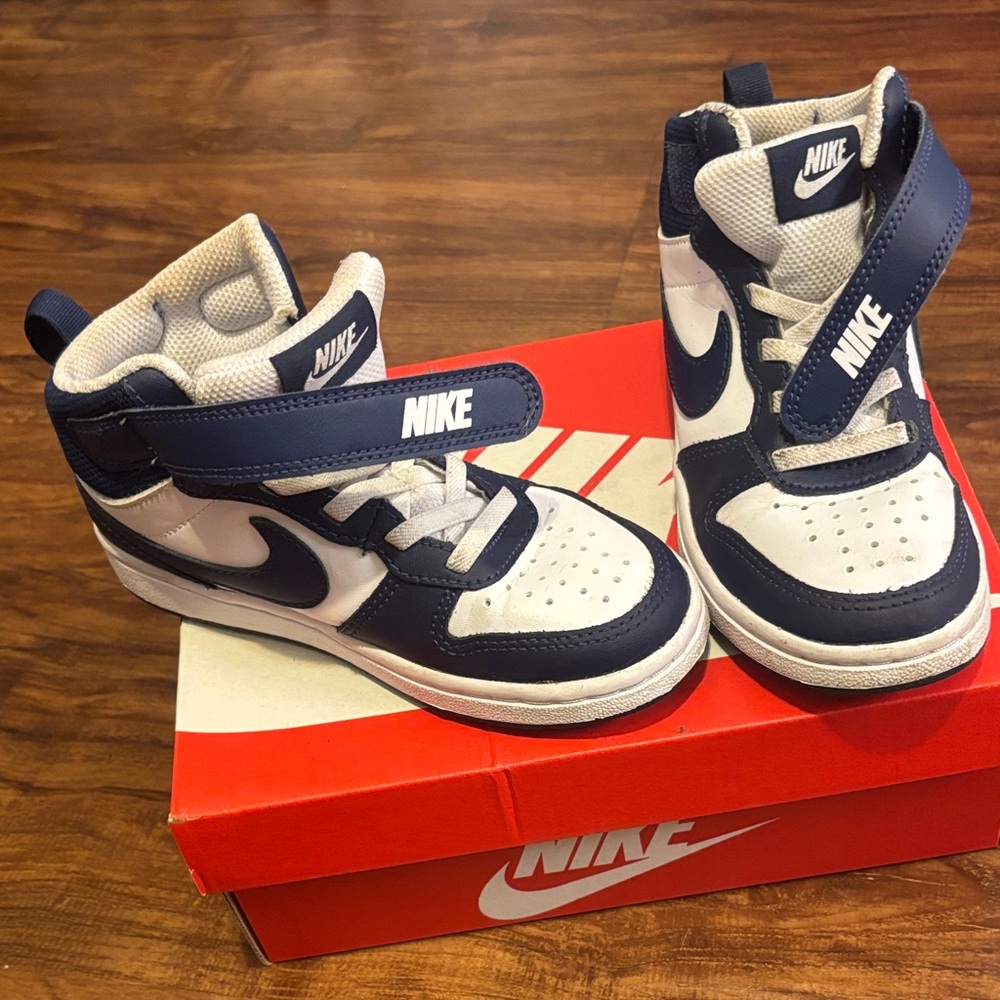 Nike Kids' Blue and White High-Top Sneakers